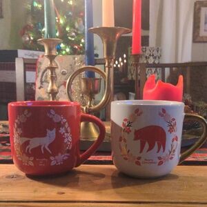 Threshold Red and White Holiday Mugs